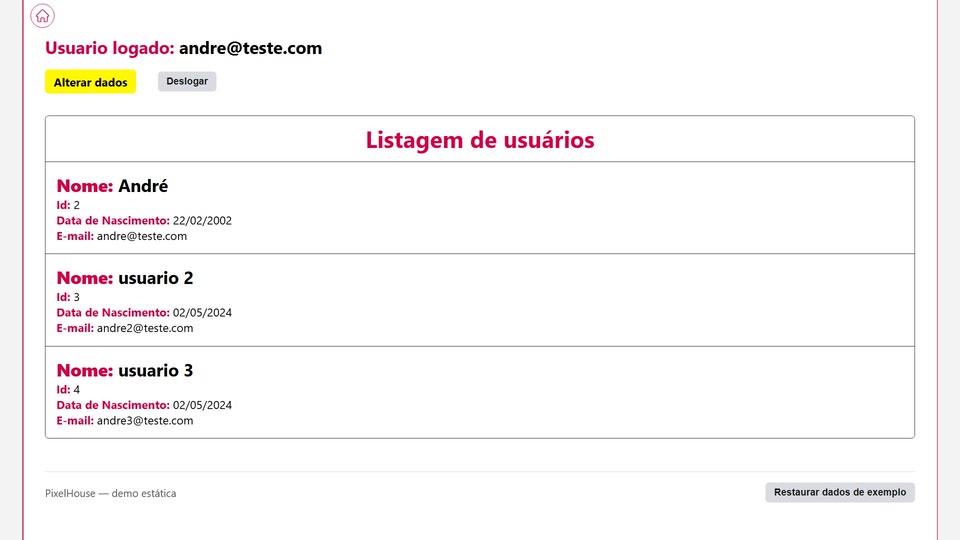 Preview do site PixelHouse